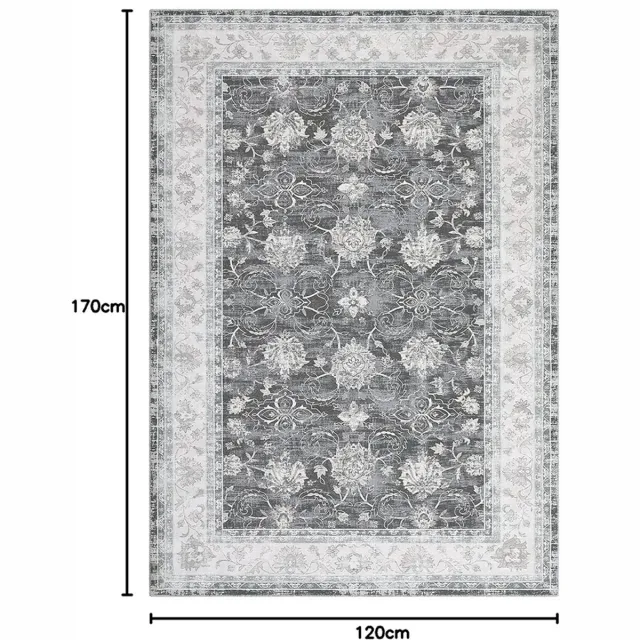 Innovastore Vloerkleed - Woonkamertapijt - Vloerkleed - Kleed - Tapijt - Antislip laag - Retro - Vintage - Grijs/Wit - 170x120 cm