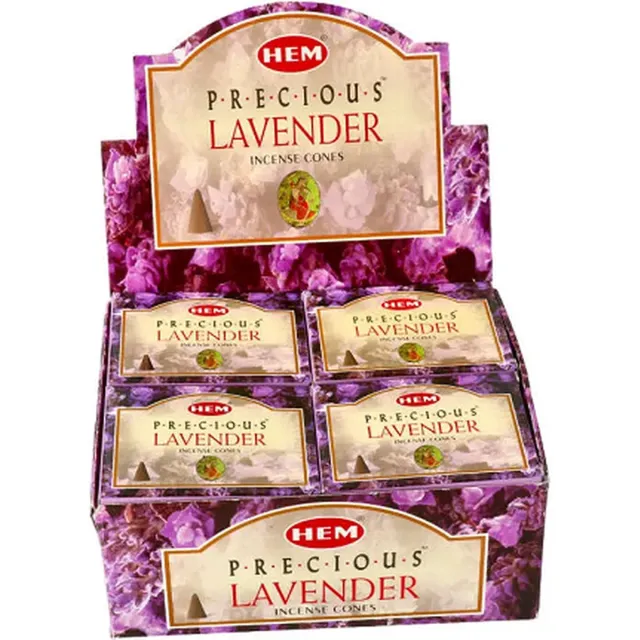 HEM Wierook Kegel Precious Lavender 12 pakjes (HEM) Transparant