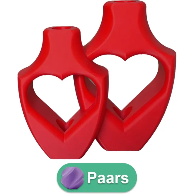 Lovora Alira Duo moderne vaas set – Decoratieve vaas - Paars - 3d geprinte vazen – geschikt voor droogbloemen - 34CM