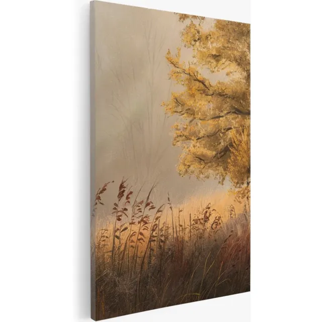 Saammp Canvas Schilderij - Gele Boom - Bloemen - Landschap - Natuur - 60x90 - Foto op canvas - Wanddecoratie - Muurdecoratie Woonkamer - Slaapkamer decoratie - Canvas Print Multicolor
