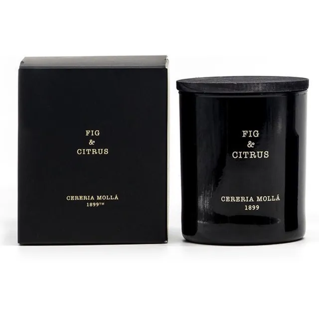 Cereria Mollà 1899 Geurkaars Fig & Citrus 230g 50 branduren Luxe Geur Kaars nieuwe geur ideaal cadeau zwart