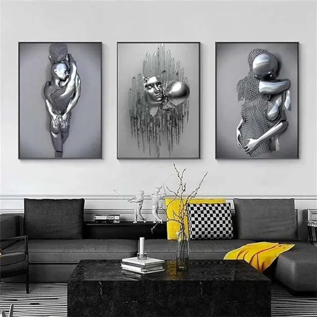 WADBTP Poster - Metalische Figuur - Zonder Lijst - 3x 60x90cm Zilver