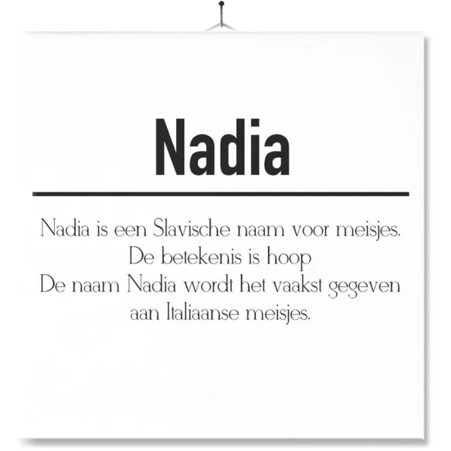 MC Living Tegel Met Opdruk | Betekenis | Kado | Cadeau | Met Naam - Nadia Multi-Color