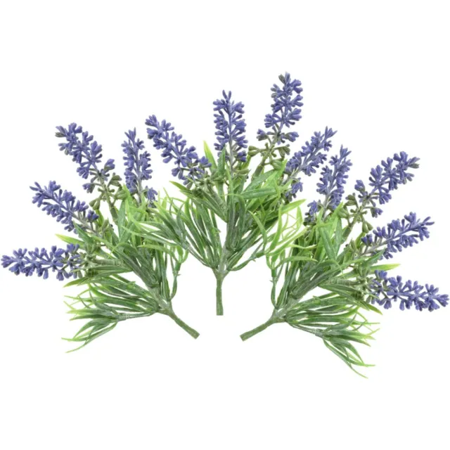 Everlands Kunstbloemen boeket lavendel - 5x stelen - paars - D7 x H26 cm