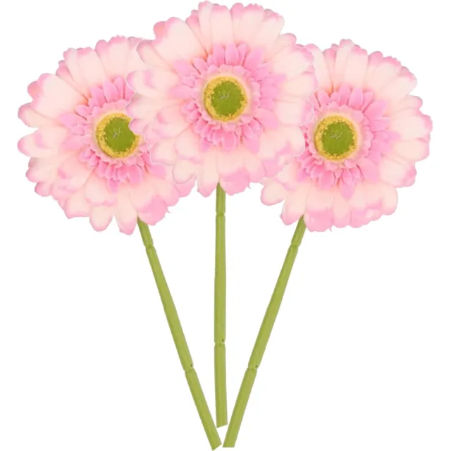 DK design Kunstbloem Gerbera - 5x - 72cm - lichtroze - Real Touch - kunst zijdebloemen