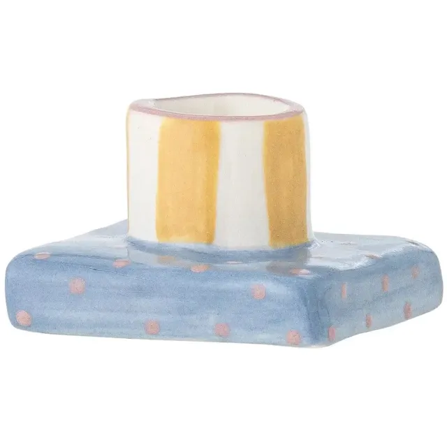 Bloomingville Kandelaar aardewerk blauw Tacana [gid://shopify/Metaobject/303390916943]