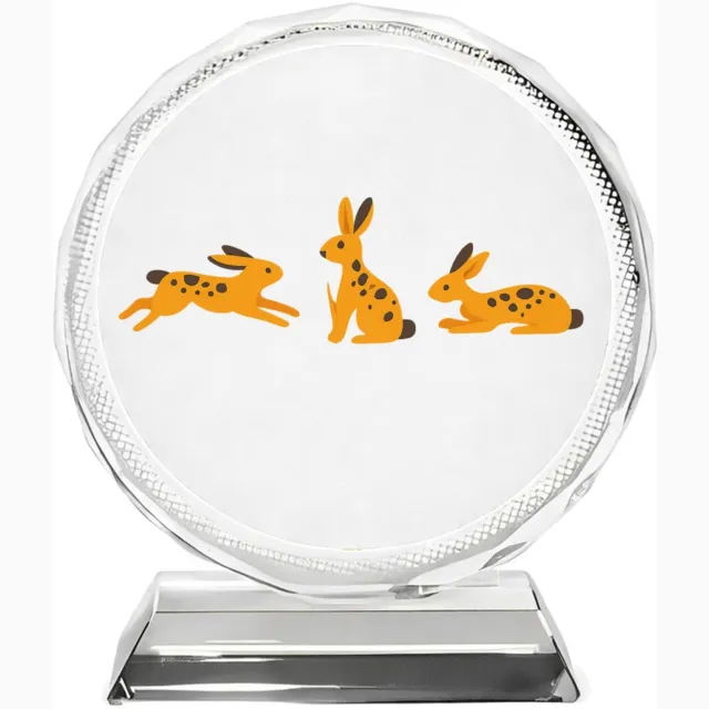 Mr Cadeautjes Fotokristal rond Ø 10 - design Een subtiele patrooncompositie met meerdere losse figuren di | cadeau Wit