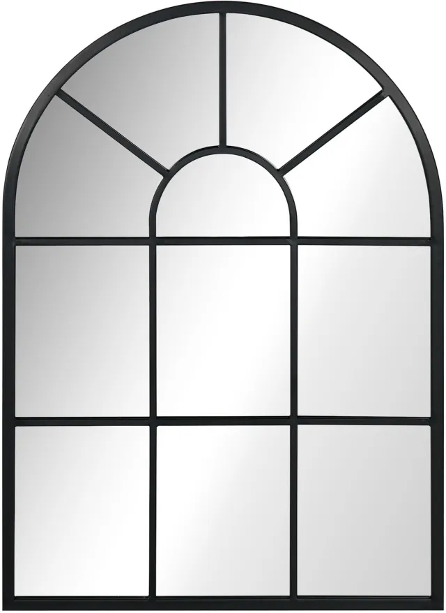 Homona Wandspiegel - Vensterdesign - Metalen frame - 70 x 50 cm - Zwart