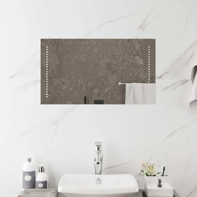 vidaXL LED Badkamer Spiegel Doorzichtig 70 x 40 cm gehard glas Transparent