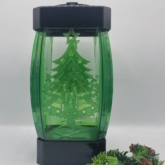 Lubema Herdenkingslicht - L21 - Kerstboom - Groen - Zwart - Kaars 4 branddagen incl - Grafkaars – Graflicht – Graflantaarn – Grafdecoratie - Windlicht