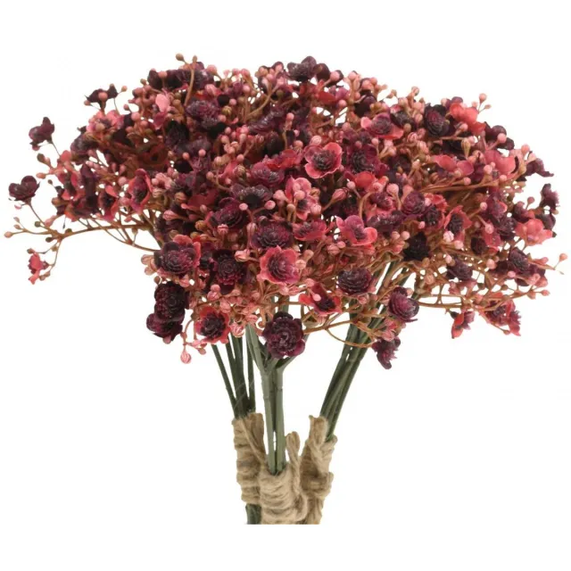 Viana Gypsophila kunstrode kunstbloemen herfst 29,5cm 18st rood