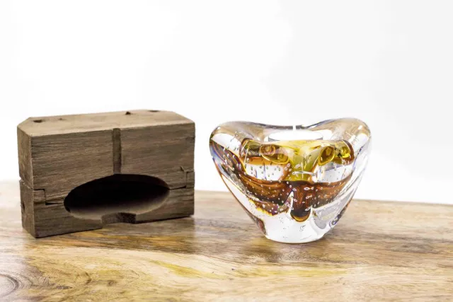 ozzaro Waxinelicht Houder Boheems Kristal Bruin Glascadeau