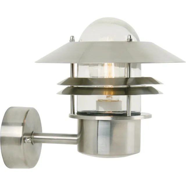 Nordlux Blokhus Wandlamp Buiten - E27 - IP54 - Roestvrij staal grijs