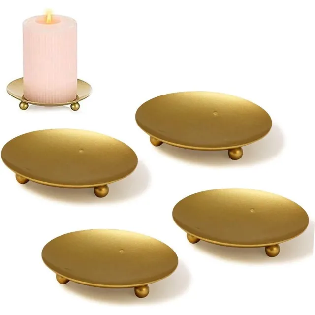 OEMG Allecto - Kaarsenhouder - Gouden Kandelaar - Vintage Metalen Pijler