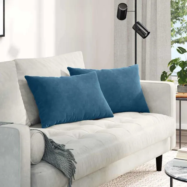 vidaXL Sofa Kussens 2 st fluweel Donkergroen 60 x 40 cm