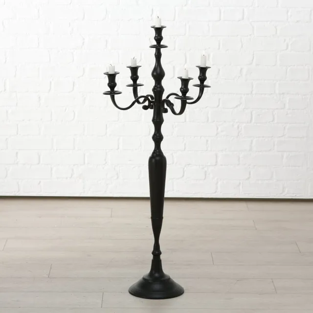Boltze Kandelaar - XL - 106.5 cm - Ø 45cm - Tijdloos - Aluminium - 5 kaars houders - Zwart