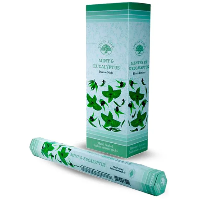 Green Tree mint eucalyptus wierook - hexa - doos 6 stuks