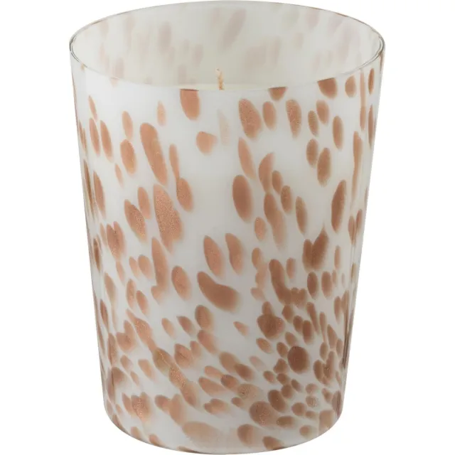 J-Line geurkaars Noa - Neon Night - glas - wit/goud - medium - 68U Wit - Goud