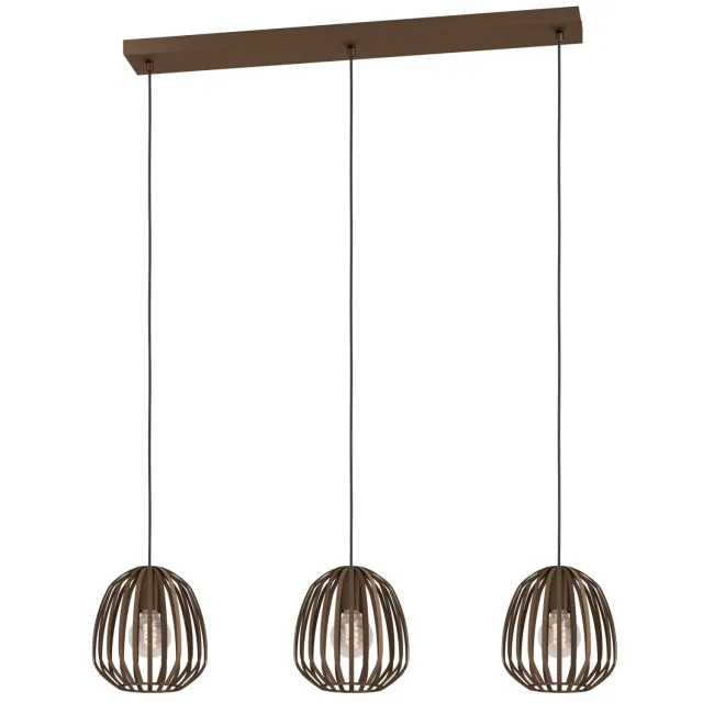 EGLO Espinal Hanglamp - 3xE27 - B 90 cm - Brons - Staal Brons;
