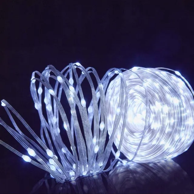 MUPOO LED Lichtsnoer 50M 500LEDs - Fairy Lights Kerstverlichting Binnen & Buiten - IP44 Waterdicht Lichtslinger met Geheugenfunctie en 8 Lichtstanden - Ideaal als Tuinverlichting voor Feesten, Trouwerijen en Kerstdecoratie - Wit