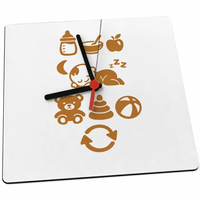 Mr Cadeautjes Klok 19 x 19 - design Een vergelijkbare ritmegrap met een andere dagindeling en ee | cadeau Wit
