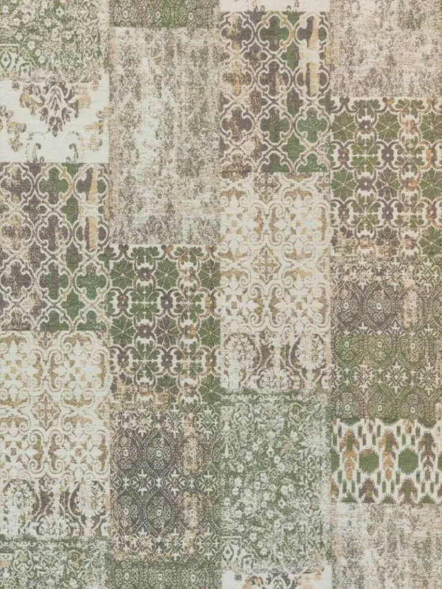 Gínore Vintage Vloerkleed Patchwork - Deco Olive - 280x380 Groen Tapijt