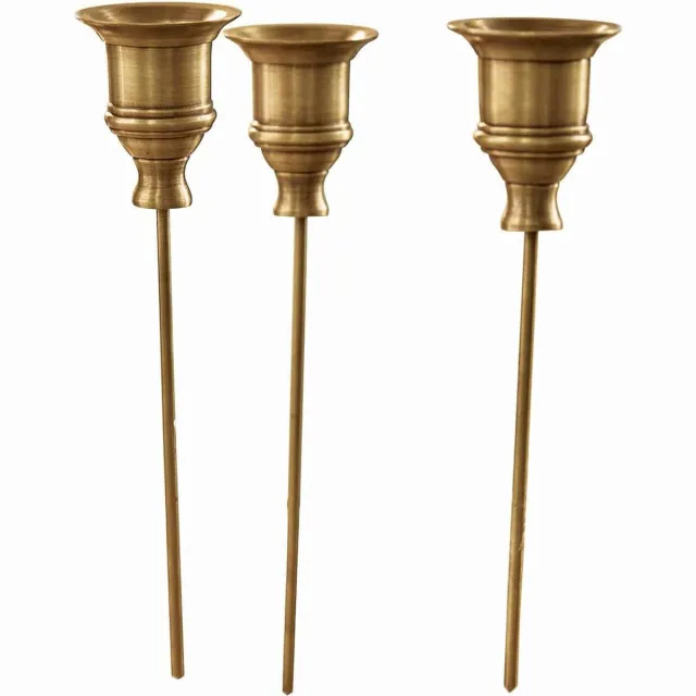 Loberon Insteekkaarsenhouder set van 3 Lalley messing