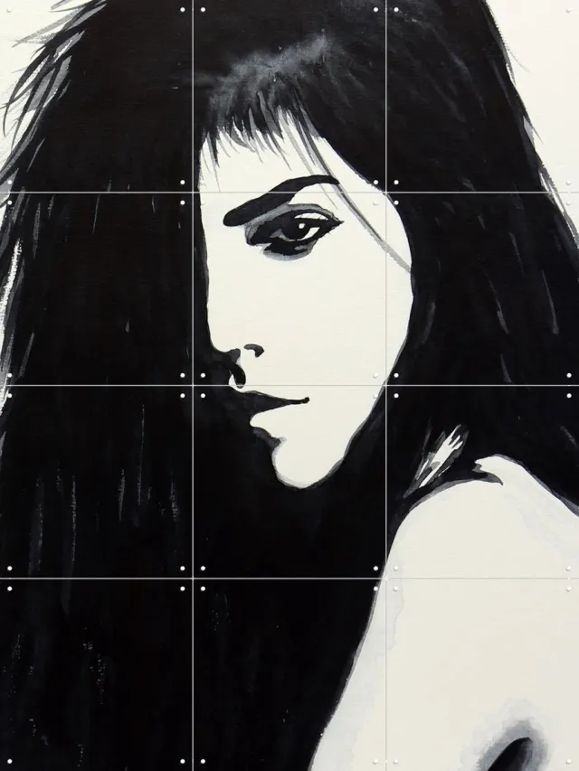 IXXI Zoning Thought, Natalie Bruns - 60 x 80 cm - Grote wanddecoratie en posters - Illustraties, Slaapkamer, Woonkamer, Mensen, Portretten Zwart / Zwart en wit / Monochroom