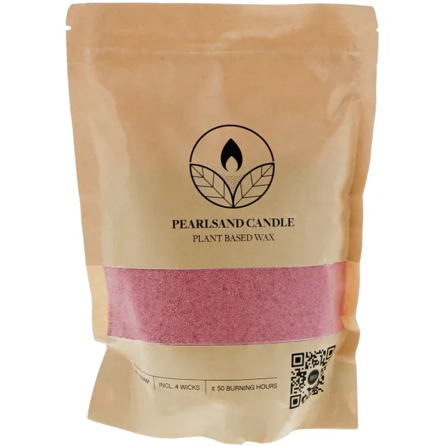 TLF interieurs Pearlsand Kaarsenset – DIY Kaars Maken met 4 Wieken – 400g – Roze
