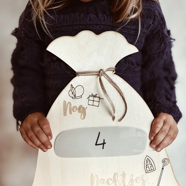 BolleToet Sinterklaas aftelkalender - Sinterklaasavond - Sinterklaas decoratie Beige
