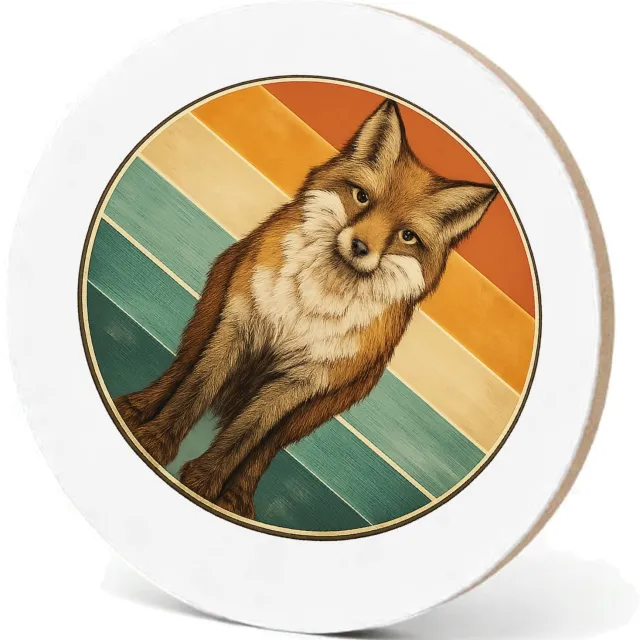 Mr Cadeautjes MDF fotolijst - design Een frontale bergkat in een ronde badge met horizontale kleu | cadeau Wit