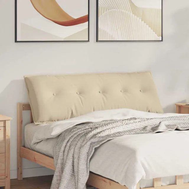 vidaXL Rugkussen Crèmekleurig 140 x 50 x 19 cm Microvezel Stof