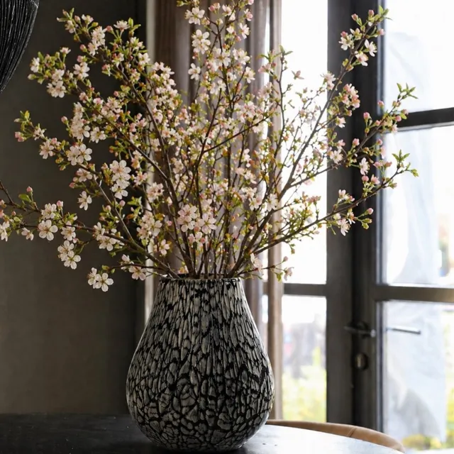 Vase The World Vaas Tasman Elite Marble - Medium - Limited edition - Ø20 x H25 cm zwart