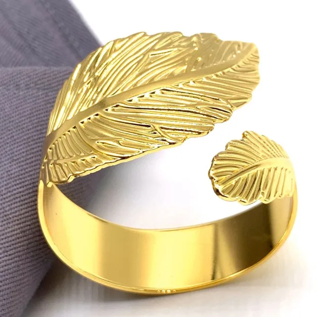 QTTVBTNA 12 Stuks Gouden Servetringen Set, Esdoornblad Servetringen voor Feestdecoratie - Moderne Servethouders in Bladmotief - Herfst Thematisch Tafeldecoratie & Feestaccessoires - Gouden