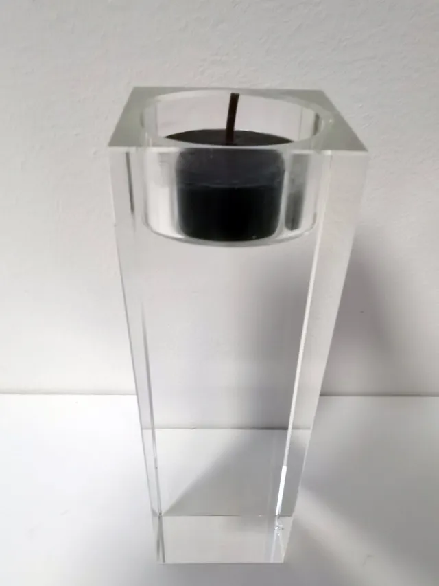 Boltze Waxine houder - Luxe - Glas- Sfeerlicht - 15x5x5cm- Helder