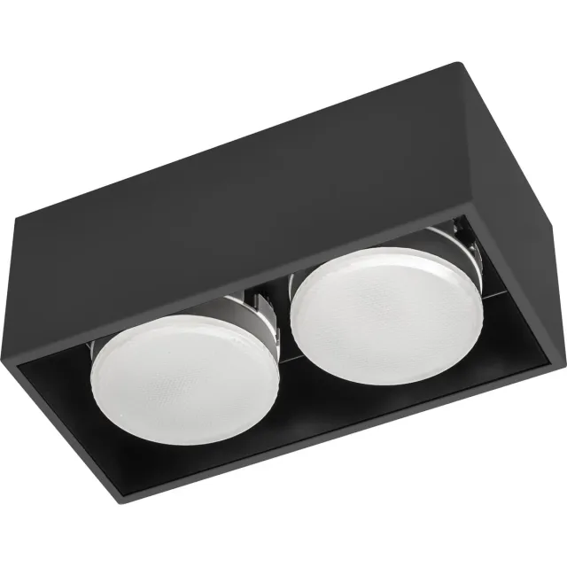 LED's light by Shada Cube Plafonniere met 2 lichtpunten - Draaibaar licht - Staal - 20 x 8 cm - GX53 - Zwart - Plafonnieres - Plafoniere slaapkamer - Plafondlamp - Plafondlampen - Badkamerlamp - Plafond lamp
