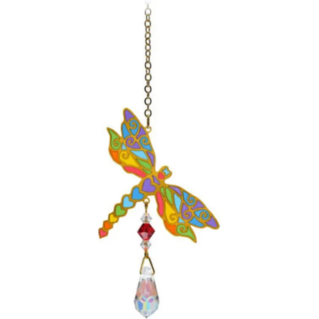 Wild Things Suncatcher/Zonvanger/Zonnevanger - Libelle Regenboog - Crystal Dreams - Handgemaakt - 20mm Kristal - L20cm