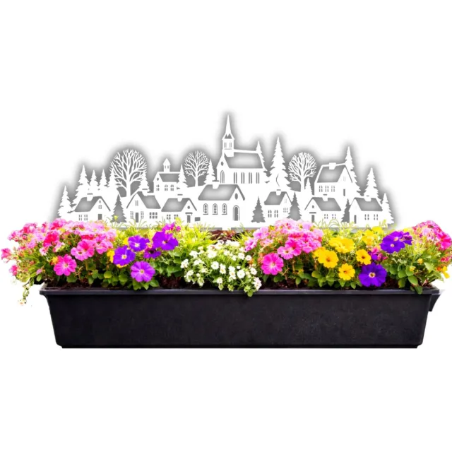 Anwicar Tuin Decoratie Buiten Wit 60x30x1,5 cm - Tuinhuis Decorat - Tuinversiering - Metaal Tuindecoratie