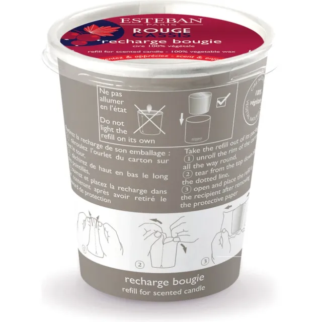 Esteban Classic Rouge Cassis Navulling geurkaars 180gr Wit