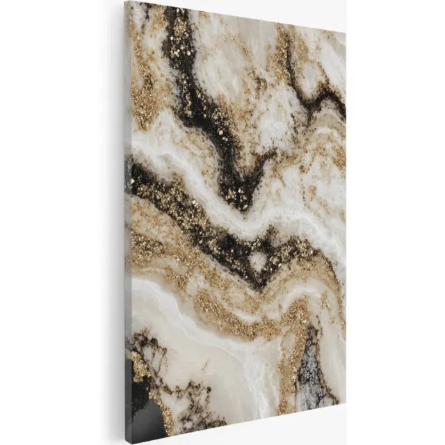 Saammp Canvas Schilderij - Zandsteen marmer - Abstract - 40x50 - Foto op canvas - Wanddecoratie - Muurdecoratie Woonkamer - Slaapkamer decoratie - Canvas Print Multicolor