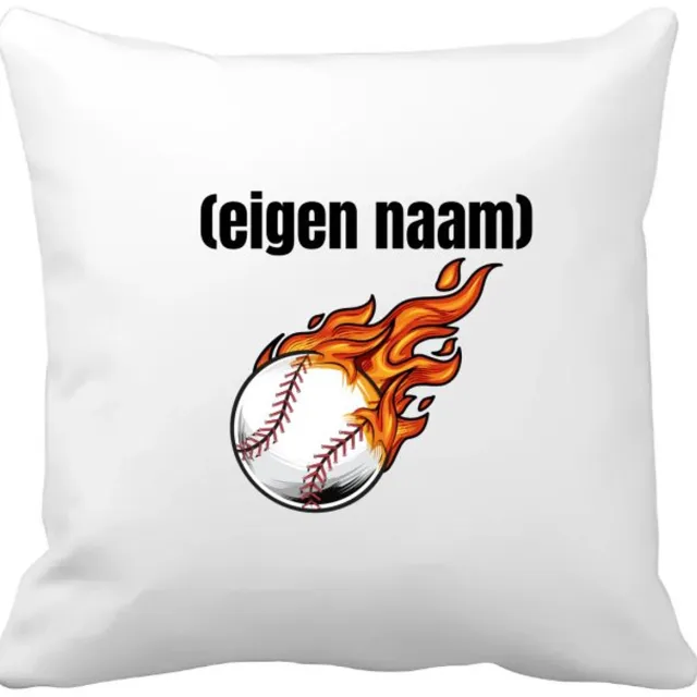 Akyol honkbal vuur met eigen naam Kussen hoes - Honkbal - atleten - iemand die houdt van honkbal - verjaardag - cadeau - kado - 40 bij 40 cm Multicolor