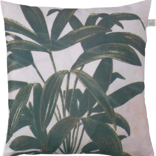 Dutch Decor LUNA - Sierkussen 45x45 - wit / beige - botanisch - Inclusief binnenkussen Ivoor