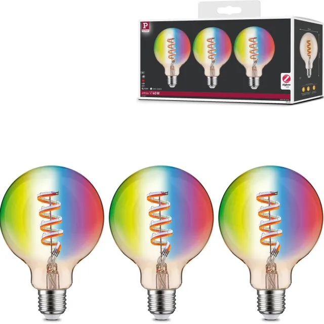 Paulmann Filament 230 V Smart Home Zigbee 3.0 LED Globe G95 E27 3x470lm 3x6,3W RGBW+ dimbaar Goud