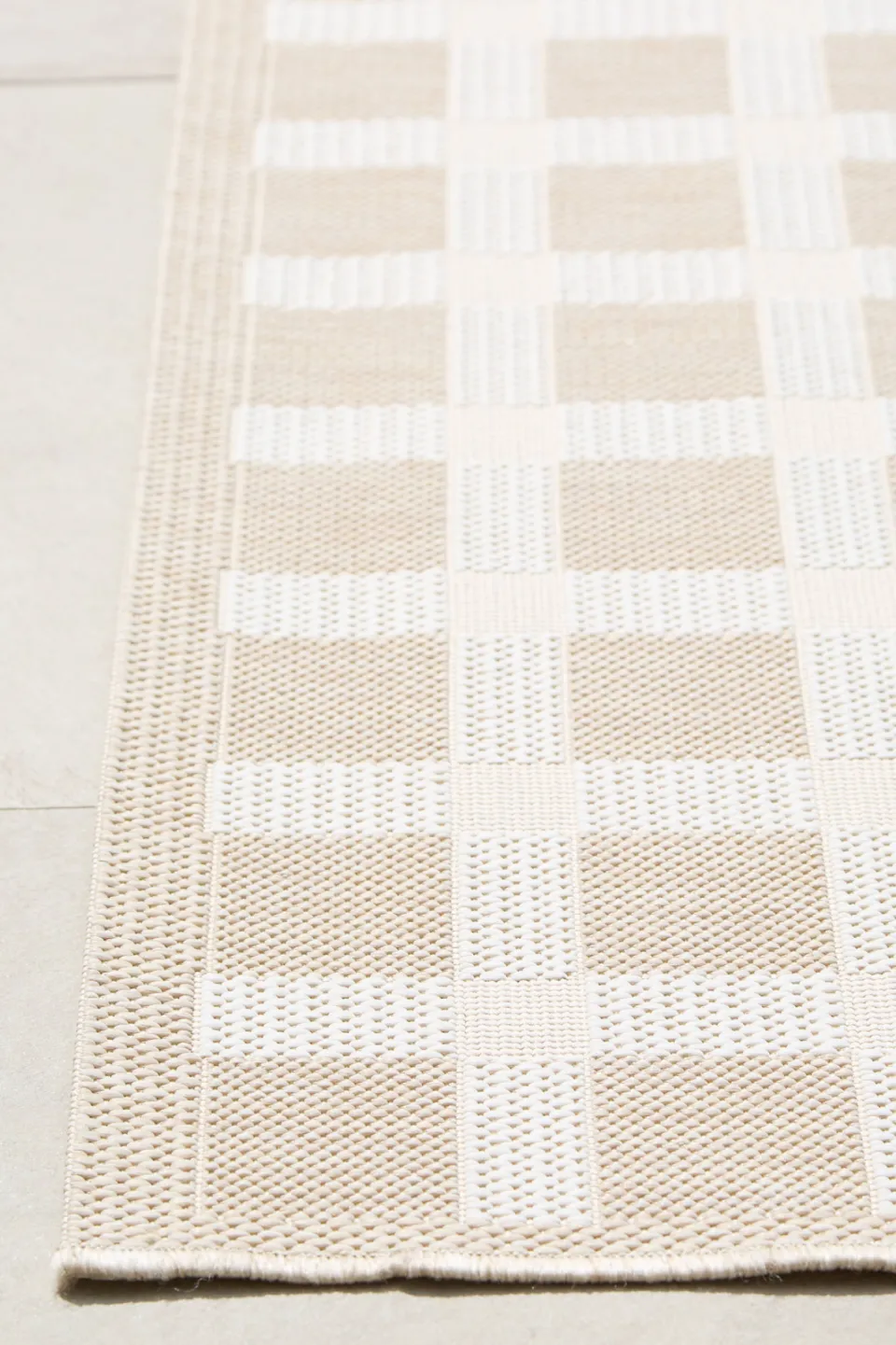 NOUS Living vloerkleed voor binnen en buiten, 290x200 cm beige/wit, foto 5
