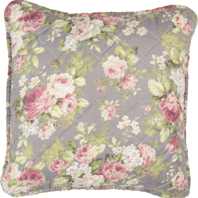 Clayre & Eef Kussenhoes 40x40 cm Grijs Groen Polyester