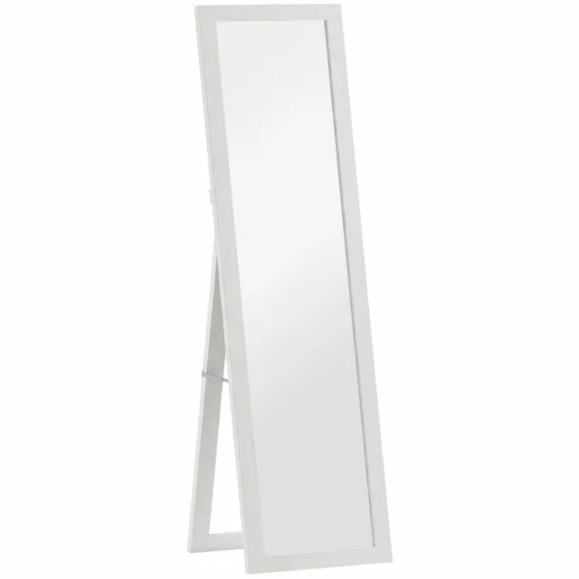 ZYLARO Passpiegels - Staande Spiegel Met Standaard - Vrijstaande Wandspiegel - 37 x 157 cm - Wit