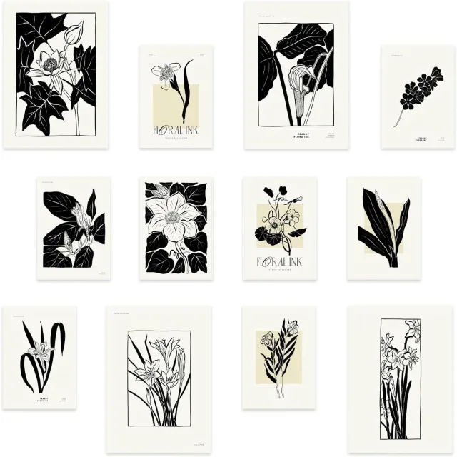 Nacnic Botanische Print Set A3 & A4 - Wanddecoratie Poster (12 stuks)