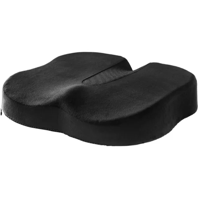 Fine Asianliving Zitkussen Memory Foam Gel Donutkussen Traagschuim U-vorm 44.5x38.5x7.5cm - Zitring – Donut Kussen – Aambeien Kussen – Stuitkussen – Orthopedisch Zitkussen – Donutkussen Stuit - Ringkussen Original - Houding Correctie Zwart