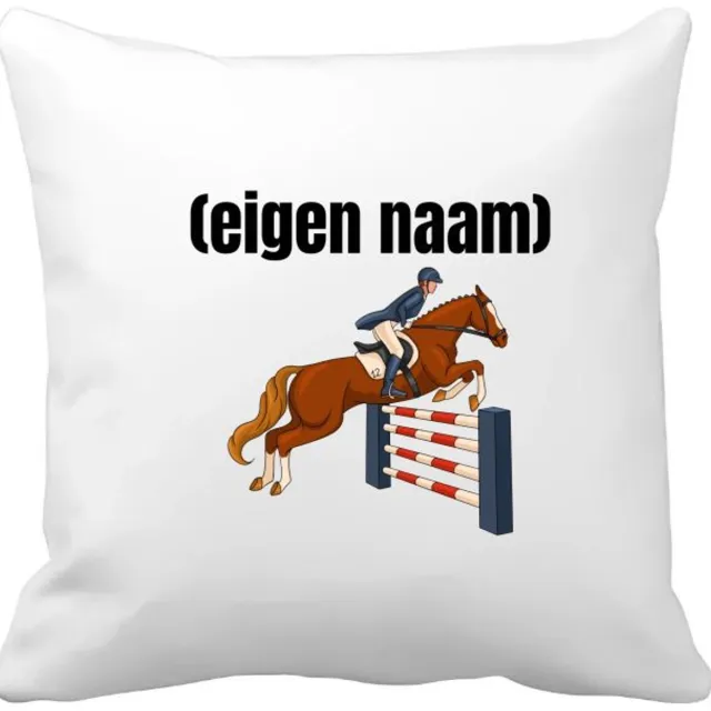 Akyol paardrijden met eigen naam Kussen hoes - Paarden - paarden liefhebbers - iemand die houdt van paarden - verjaardag - cadeau - kado - 40 bij 40 cm Multicolor