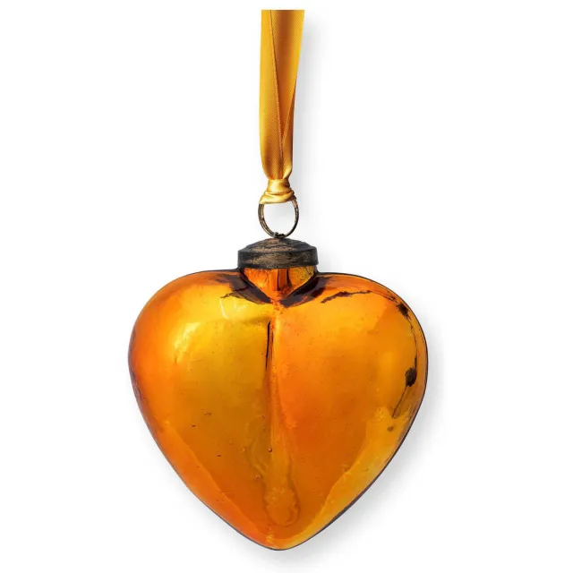 Pip Studio Kerstornament hart geel